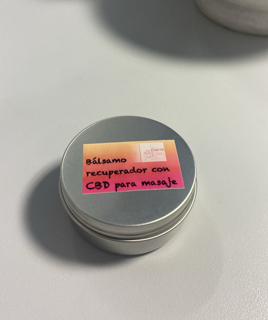 Bálsamo de masaje ecológico vegano reparador de la piel con CBD (50 ml, Claria)