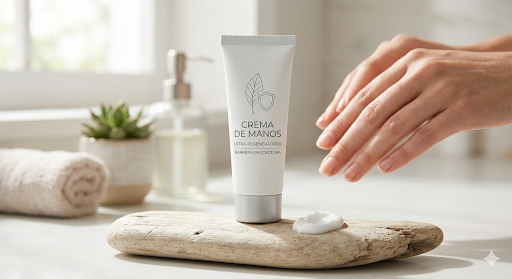 Crema de manos PR - protectora y regenerante (50 ml, Células madre vegetales de manzana, Tu propia marca)